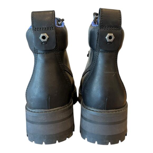 Timberland Hiking Black Leather Boots Women’s Sz 6.5 Courmayeur Valley Style EUC - Picture 5 of 11